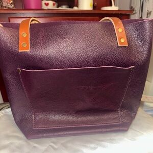 Portland leather tote brand new in plum